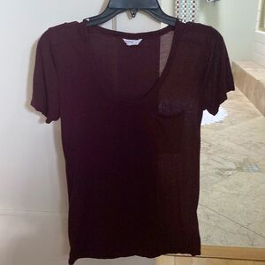 Club Monaco Burgundy T-Shirt Size XS
